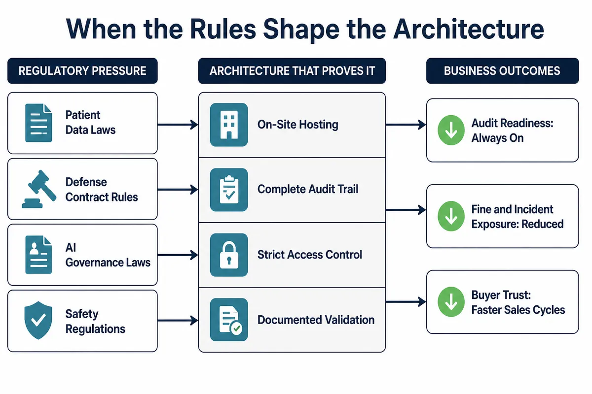 How regulatory regimes map to deployment architecture choices